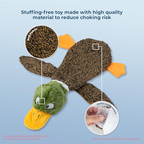 2-in-1 Fun Skin Stuffless Dog Toy - Wild Duck, Small (Brown/Wild Duck / Small)