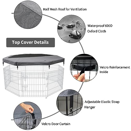 Top Cover Sun (Gray / Fits 24"W Octagon Playpen)