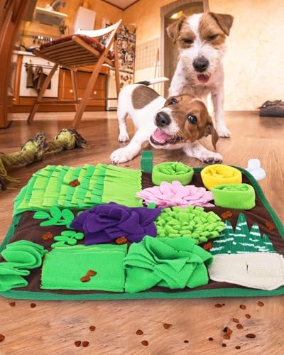Snuffle Mat for Dogs and Cats Succulent Small Pets Treat Toy Dog Enrichment Toys Dog Puzzle Slow Eating Mat Foraging Mat for Rabbit Pig Stress Relief Puppy Birthday Gift for Pet (16.5"L x 16.5"W)