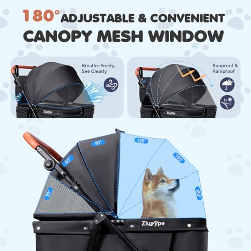 Dog Stroller for Large & Medium Dogs (Black)