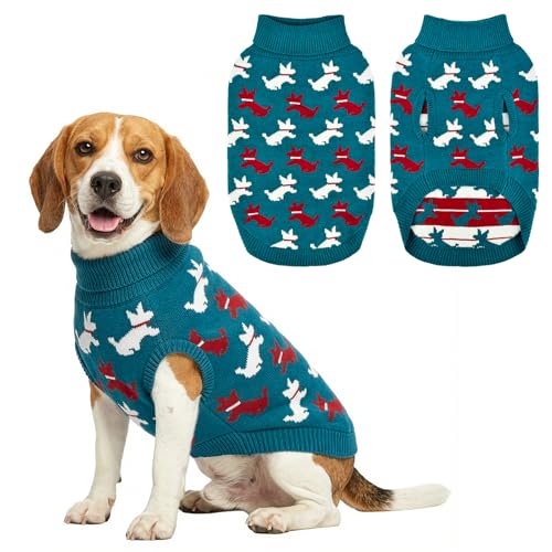 Cute Dog Sweater with Puppy Pattern Soft Dog Knitwear Thermal Puppy Doggie Clothes Breathable Pet Knitwear Cozzy Warm Pet Pullover Outfit for Small Medium Large Dogs XL (X-Large)