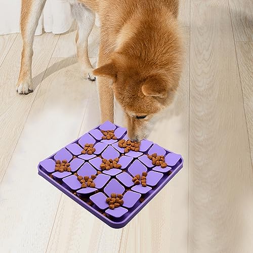 Silicone Snuffle Mat for Small Dogs Puppy Cat Slow Down Eating (Purple-S(8.2x8.2in))