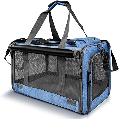 Pet Carrier for Large and Medium Cat (Blue / 18.1"L x 11.8"W x 11.8"H)