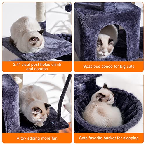 Cat Tree with Toy (50.4 inch / Smoky Gray)