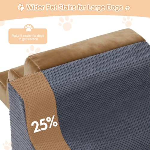 Dog Ramp for Bed (Grey / Extra Wide 4 Step)