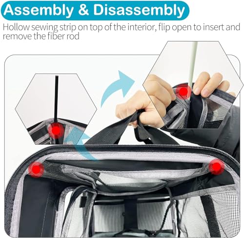 TSA Approved Pet Carrier for Small Cats and Dogs (17.7"L x 11.0"W x 8.3"H / 1.0 Black)