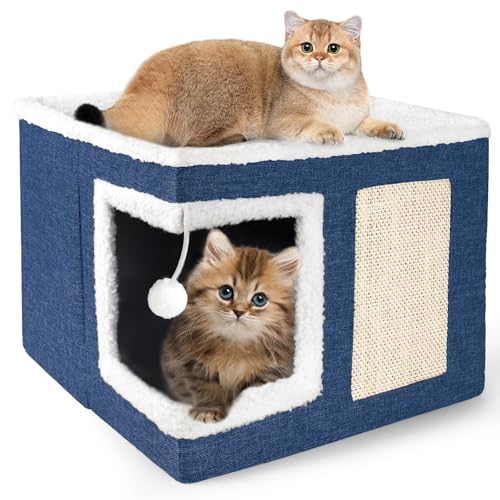 Cat Houses for Indoor Cats (S / Navy Blue)