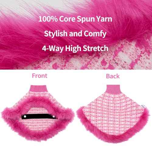 Pink Dog Sweater Cloak (Medium(Back Length 12") / Pink)