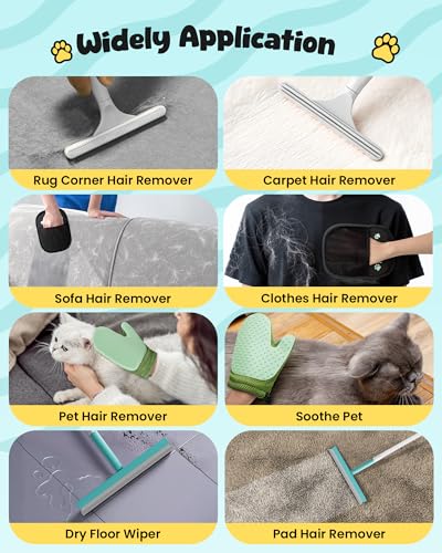 Carpet Rake for Pet Hair Removal Tool (Blue)