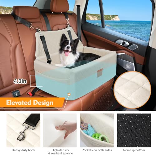 Dog Car Seat for Large Medium Sized Dogs (White)