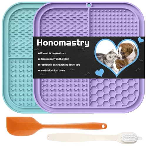Lick Mat for Dogs (2pack / Cyan, Purple)