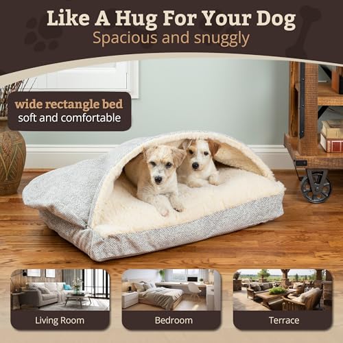 Rectangle Cozy Cave Dog Bed (Palmer Dove / Small)