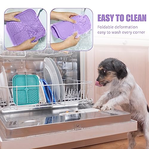 Lick Mat for Dogs (2pack / Cyan, Purple)