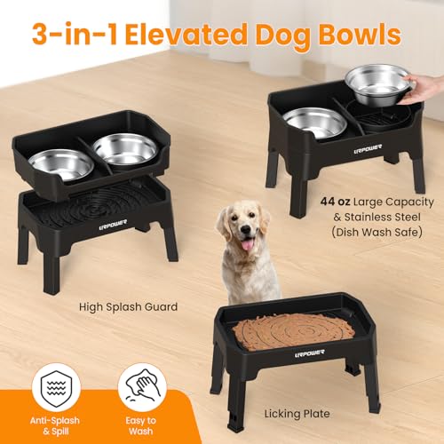 Elevated Dog Bowls (Black / Large)