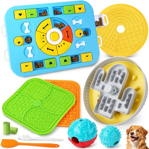 Upgraded Dog Enrichment Toy Set with Slow Feeder Bowl & Puzzle Toy (Expert Dog Puzzle Toys)