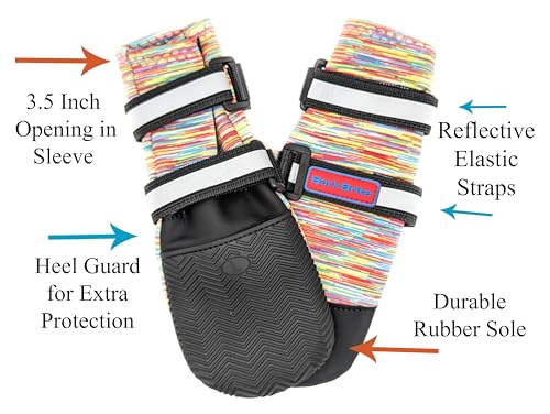 All Weather Neoprene Paw Protector Dog Boots with Reflective Straps in 5 Sizes! (XXL)