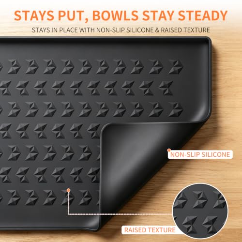 Silicone Pet Feeding Mat (Black / 22"L x 14"W)