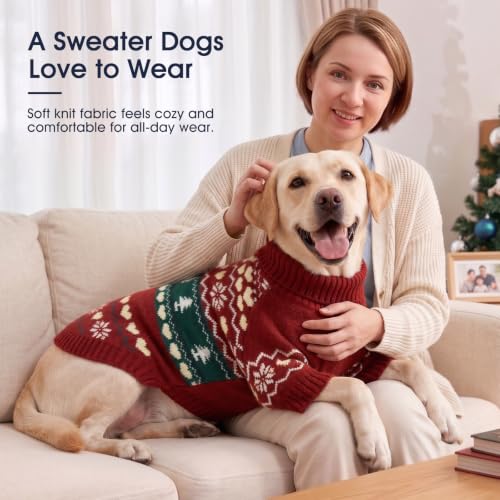Great Dane Sweater (Nordic Hearts-Red / XXXX-Large)