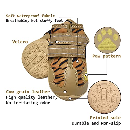 Dog Shoes for Hot Pavement (Size 4 / Leopard)