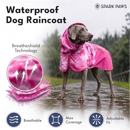 Dog Raincoat Waterproof Rain Jacket w (Camo Pink / Small)