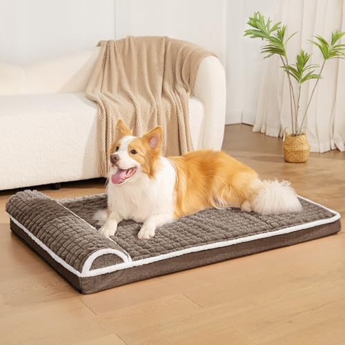 Orthopedic Large Dog Bed Pillow Pet Sofa Bed 42''X28'' Taupe (Taupe / 42"L x 28"W x 3.5"Th)