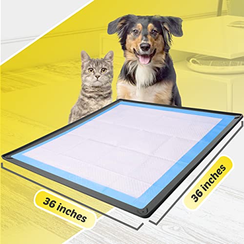 Dog Pee Pad Holder Tray Fits for 36” x 36” Pee Pads (36 x 36 Inches / Grey)