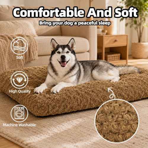 Dog Bed Large Size (Camel / 41"L x 27"W x 4"Th)
