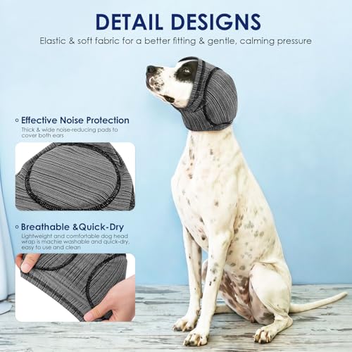 Padded Dog Calming Hoodie Ear Cover Quick (Grey / X-Large)