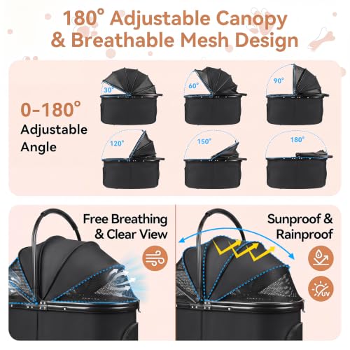Heavy Duty Pet Stroller (Black)