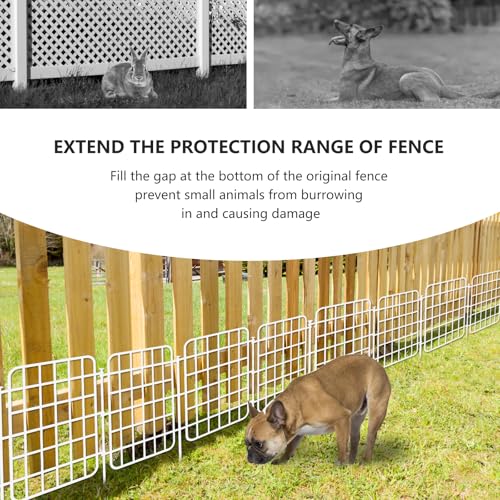 13ft x 17in Garden Fence Animal Barrier (White / 12 Panels, 13ft x 17in)
