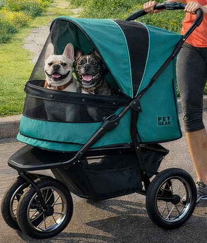 No Zip Jogger Pet Stroller for Cats (Sea Grass- Extra Large)