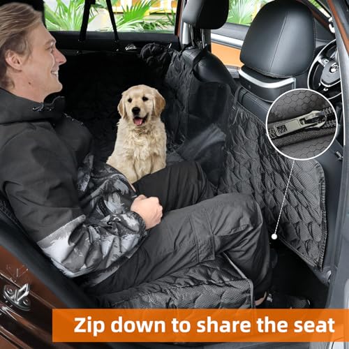 Dog Car Seat Cover for Back Seat (black)