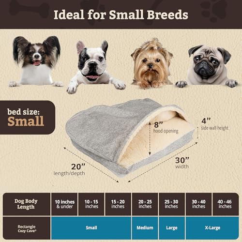 Rectangle Cozy Cave Dog Bed (Palmer Dove / Small)