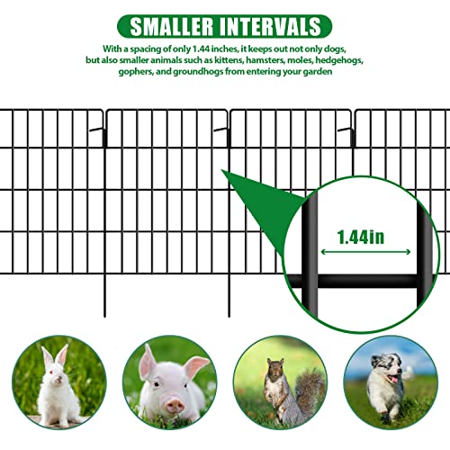 30 Pack Decorative Garden Fence Total 32.5ft (30 pack - 17in(H) x 32.5ft(L) / Black)
