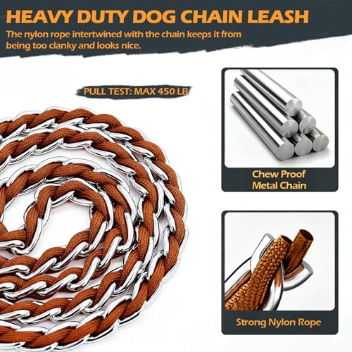 Chain Dog Leash (Brown / 5.2FT(80-150lb))