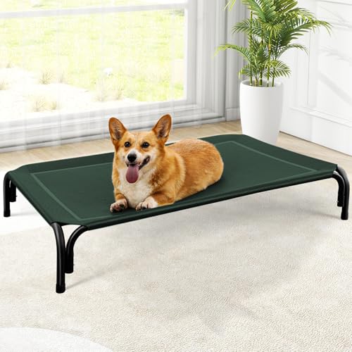 Elevated Outdoor Elevated Dog Bed for Medium Sized Dogs (M(35.50"x25.60"x8.00") / Green)