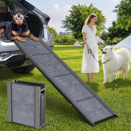 Dog Ramp for Car Truck 63" L × 17" W (Upgraded 63" L x 17.3" W)