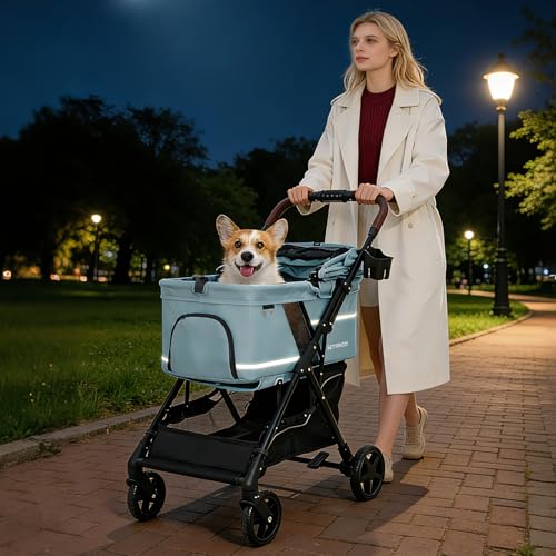 Dog Stroller with No (Light Blue)
