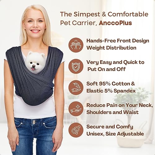 Small Dog Sling Carrier (Charcoal Black / Plus)