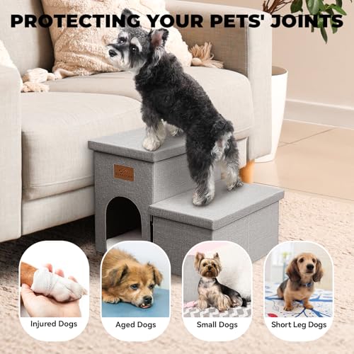 Dog Stairs with Storage (Grey With Condo / 2)