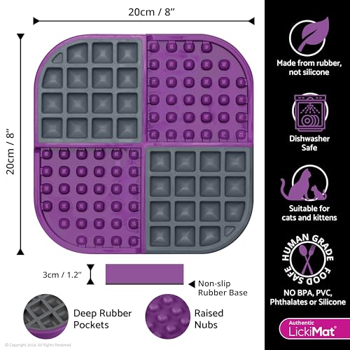 Slomo Cat Slow Feeder Lick Mat (Purple)