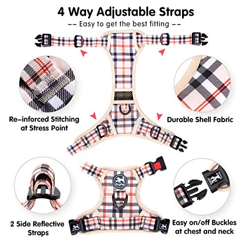 Plaid Dog Harness Small (S / Checkered Beige)