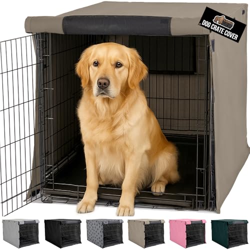 Dog Crate Covers (Light Taupe / 42" X 28" X 30")