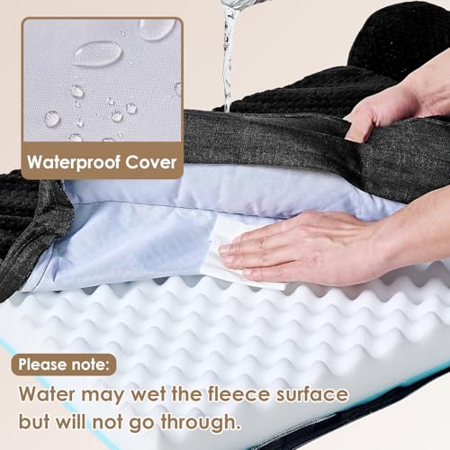 Orthopedic Dog Bed Medium Size Dogs (Black / 30.0"L x 20.0"W x 6"Th)