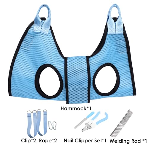 Dog Grooming Hammock (M / Light Blue)