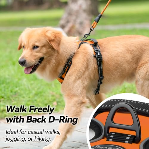 No Pull Dog Harness Small with Front Clip & Neck Release Buckle (XS / Orange)
