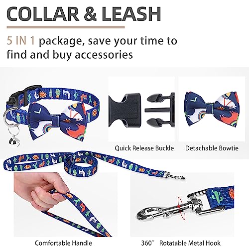 Dog Harness Collar and Leash Set No Pull for Small Medium Sized (Navy Blue(Alpaca) / XXS (CHEST 11.5"-13"))