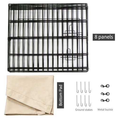 Foldable Metal Dog Exercise Pen (Tan / 30''H)