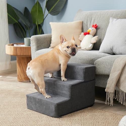 Dog Stairs for Small Dogs 13.5" H (Grey / Standard 15" x 18" x 13.5")