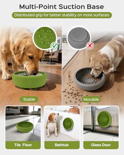 Dog Lick Bowl for Dogs L (Large / GREEN)